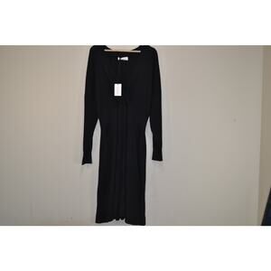 lucky Brand 100% cotton low vneck NWT 2XL casual long black women's summer dress